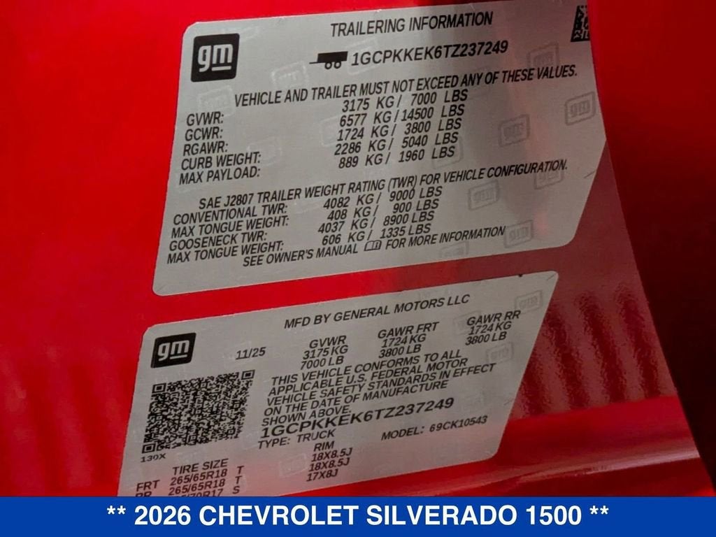 2026 Chevrolet Silverado 1500 LT (2FL)