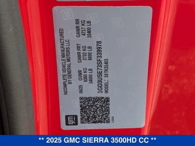 2025 GMC Sierra 3500 HD Chassis Cab Pro