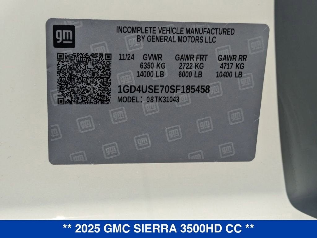 2025 GMC Sierra 3500 HD Chassis Cab Pro