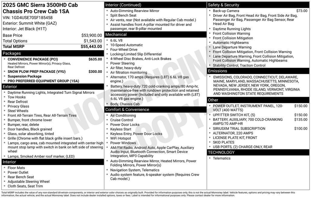 2025 GMC Sierra 3500 HD Chassis Cab Pro