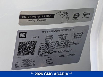 2026 GMC Acadia Elevation