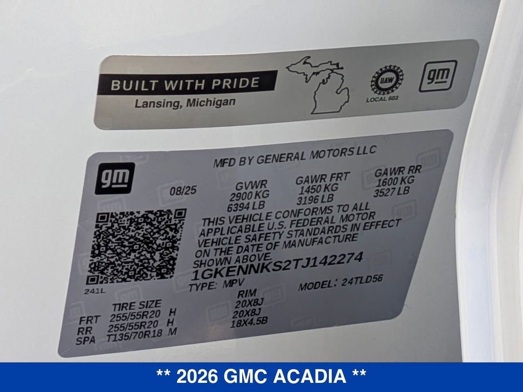 2026 GMC Acadia Elevation
