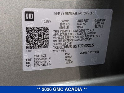 2026 GMC Acadia Elevation