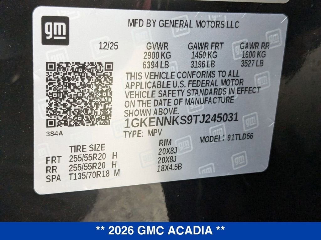 2026 GMC Acadia Elevation