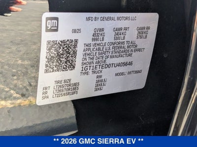 2026 GMC Sierra EV Elevation Extended Range
