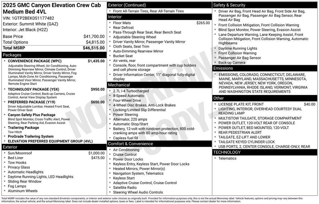 2025 GMC Canyon Elevation
