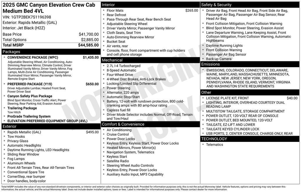 2025 GMC Canyon Elevation