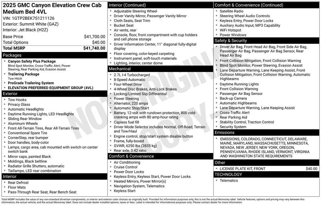 2025 GMC Canyon Elevation