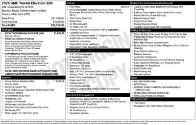 2026 GMC Terrain Elevation