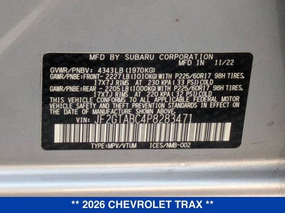 2026 Chevrolet Trax 2RS